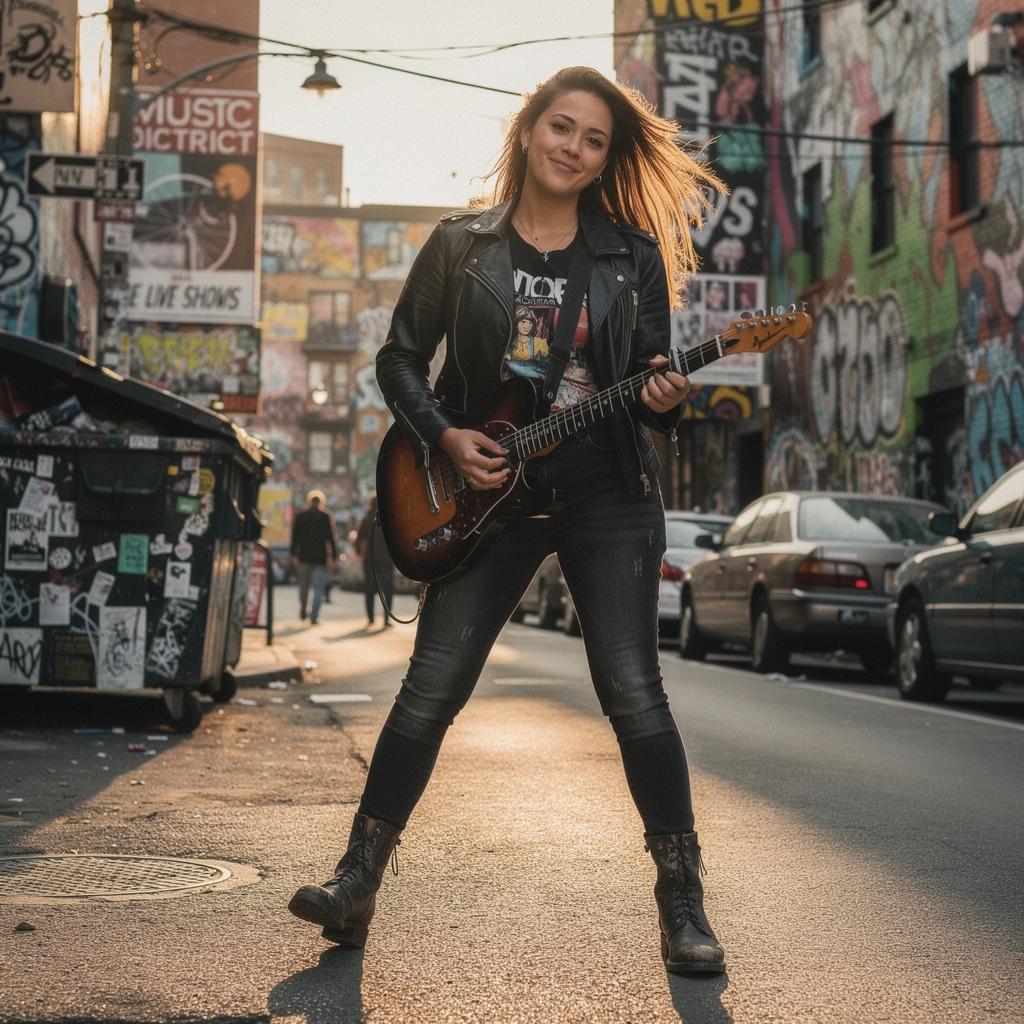 Ein Bildschirm zeigt eine digitale Gitarrenlektion mit Video.